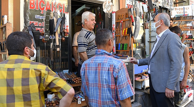 BAŞKAN OKAY'DAN DEMİRCİLER ÇARŞISI ESNAFINA ZİYARET