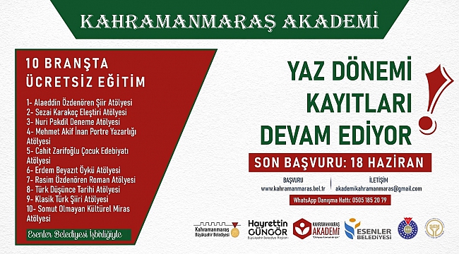 Kahramanmaraş Akademi'de Yeni Dönem Kayıtları Devam Ediyor