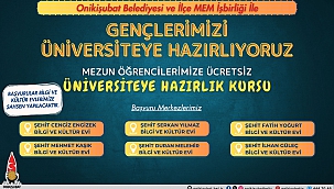 Onikişubat Belediyesi'nin ücretsiz Üniversite Hazırlık Kursu'na kayıtlar başladı