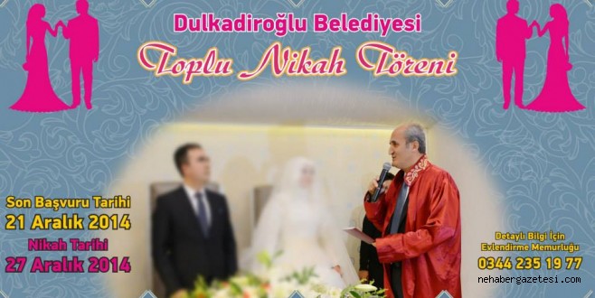 Dulkadiroğlu Belediyesi'nden Toplu Nikah Töreni