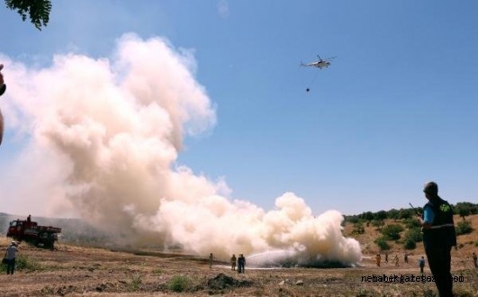 Hava Destekli Yangın Tatbikatı Yapıldı