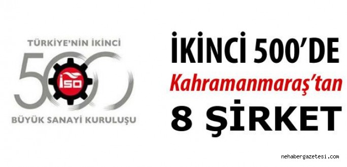 İSO İkinci 500'e Kahramanmaraş'tan 8 Şirket Girdi