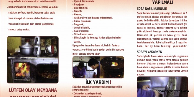 Soba Zehirlenmelerine Karşı Broşürlü Uyarı