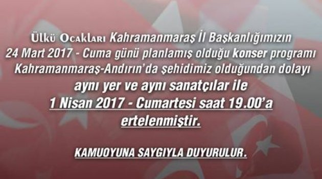 ÜLKÜ OCAKLARINDAN ÖNEMLİ DUYURU !